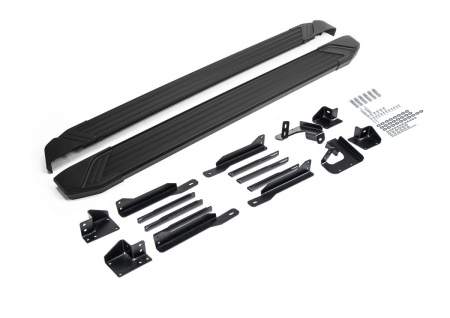 Пороги алюминиевые Black для Hyundai Santa Fe (2021-2024) F180ALB.2313.2