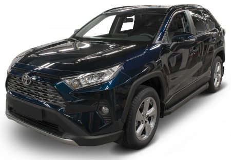 Пороги алюминиевые Black Toyota RAV4 (2019-2025) F180ALB.5710.1