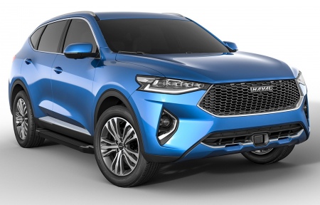 Пороги алюминиевые Black Haval F7x (2019-2021) F180ALB.9403.1