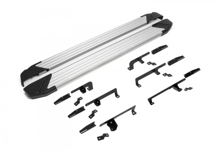 Пороги алюминиевые Silver для Jetour X90 Plus (2023-2025) F193AL.0912.1