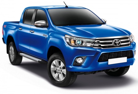 Пороги алюминиевые Silver new Toyota Hilux (2015-2025) F193AL.5708.1