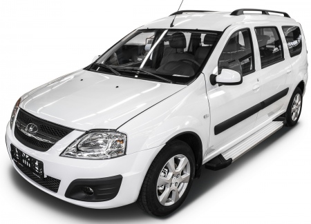Пороги алюминиевые Silver new Lada Largus Cross (2014-2021) F193AL.6001.2