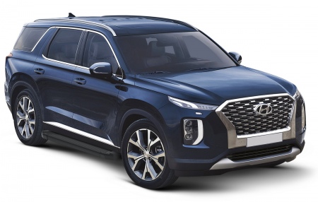 Пороги алюминиевые Black для Hyundai Palisade (2021-2025) F193ALB.2311.1