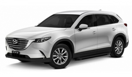 Пороги алюминиевые Black для Mazda CX-9 (2017-2025) F193ALB.3803.2