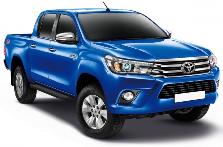 Пороги алюминиевые Black new Toyota Hilux (2015-2023) F193ALB.5708.1