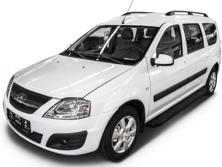 Пороги алюминиевые Black new Lada Largus Cross (2014-2021) F193ALB.6001.2