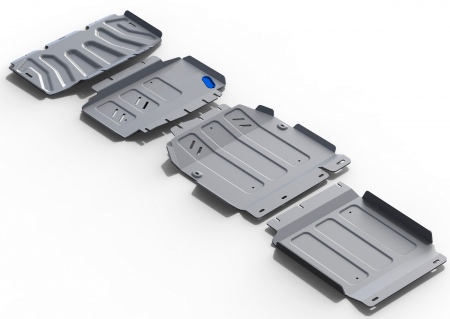 Комплект защит радиатор и картер и КПП и РК (алюминий) Rival для Mercedes-Benz X-Class (2018-2025) K333.3943.1