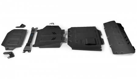 Комплект защит радиатор и картер и КПП и РК (алюминий) Rival для Mercedes-Benz G-class (2018-2021) K333.3951.1