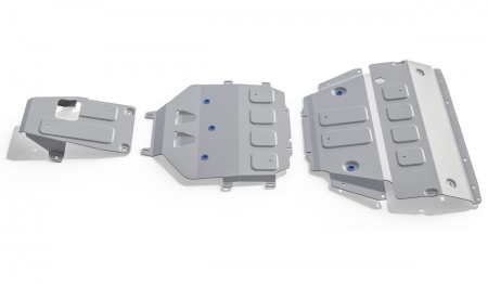 Комплект защит картер и КПП и РК (алюминий) Rival для Porsche Cayenne (2018-2024) K333.4612.1