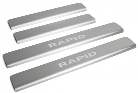 Накладки на пороги RIVAL Skoda Rapid (2014-2017) NP.5104.3