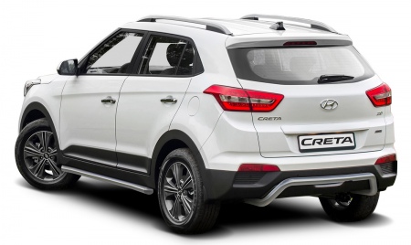 Защита заднего бампера d57 скоба Hyundai Creta (2016-2021) R.2310.008