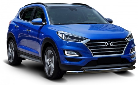 Защита переднего бампера 75x42 Hyundai Tucson (2018-2021) R.2311.001