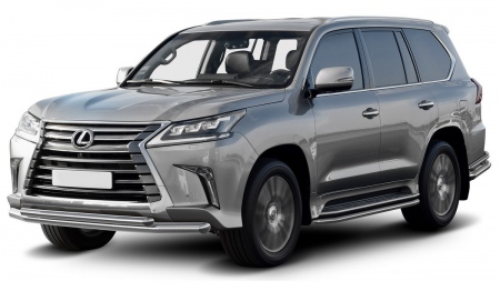 Защита переднего бампера d76+d57 Lexus LX (2015-2022) R.3210.003