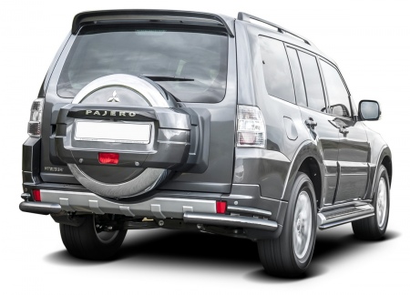 Защита заднего бампера d76+d42 уголки Mitsubishi Pajero IV (2011-2025) R.4002.018