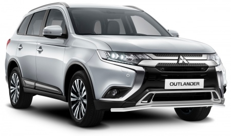 Защита переднего бампера d42 волна длинная Mitsubishi Outlander (2015-2023) R.4010.004