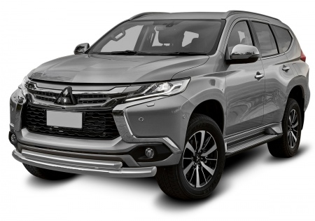 Защита переднего бампера d76+d57 Mitsubishi Pajero Sport (2016-2021) R.4012.001