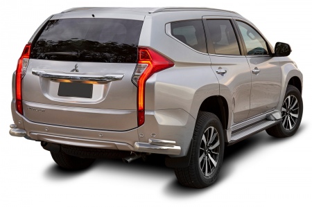 Защита заднего бампера d76+d42 уголки Mitsubishi Pajero Sport (2016-2021) R.4012.007