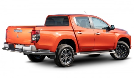 Защита заднего бампера уголки 76+57мм Rival для Mitsubishi L200 (2019-2021) R.4016.006