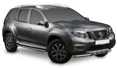 Защита переднего бампера d57+d42 с профильной защитой картера Nissan Terrano (2014-2023) R.4119.001