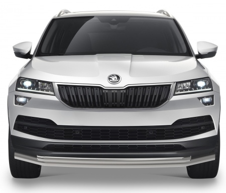 Защита переднего бампера 57+42мм Rival для Skoda Karoq (2020-2025) R.5102.001
