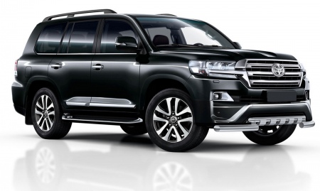 Защита переднего бампера d76+d57 с профильной защитой картера Toyota Land Cruiser 200, для комплектации Executive (2016-2021) R.5717.014