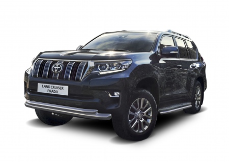 Защита переднего бампера d76+d57 Toyota Land Cruiser Prado 150 (2017-2021) R.5721.001