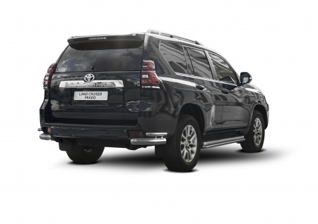 Защита заднего бампера d76+d42 уголки Toyota Land Cruiser Prado (2017-2021) R.5721.007