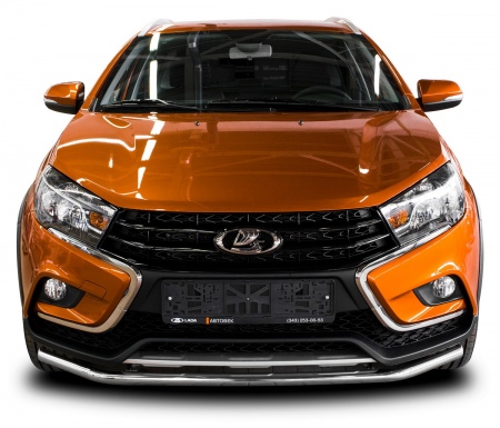 Защита переднего бампера 42мм Rival для Lada Vesta Cross универсал (2017-2024) R.6007.002