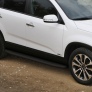 Пороги алюминиевые Black Kia Sorento (2012-2020)