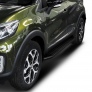 Пороги алюминиевые Black Renault  Kaptur (2016-2020)