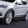 Пороги алюминиевые Black Hyundai Santa Fe Premium (2015-2016)