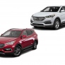 Пороги алюминиевые Black Hyundai Santa Fe Premium (2015-2016)