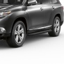 Пороги алюминиевые Black Toyota Highlander (2007-2014)