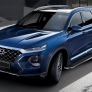 Пороги алюминиевые Premium для Hyundai Santa Fe (2018-2020)