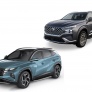 Пороги алюминиевые Premium для Hyundai Santa Fe (2021-2024)