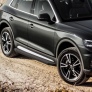 Пороги алюминиевые Black Audi Q5 (2017-2020)