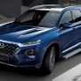 Пороги алюминиевые Bmw-Style для Hyundai Santa Fe (2018-2020)