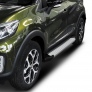 Пороги алюминиевые Silver new Renault  Kaptur (2016-2020)