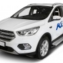 Пороги алюминиевые Silver new Ford Kuga (2016-2019)