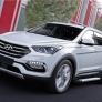 Пороги алюминиевые Silver new Hyundai Santa Fe Premium (2015-2016)