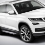 Пороги алюминиевые Silver new Skoda Kodiaq (2017-2021)
