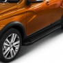Пороги алюминиевые Black для Lada Vesta универсал (2017-2024)