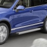 Пороги алюминиевые Silver new Volkswagen  Touareg (2010-2018)