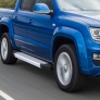 Пороги алюминиевые Silver для Volkswagen Amarok (2016-2023)