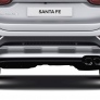 Защита заднего бампера уголки 57мм Rival для Hyundai Santa Fe (2018-2021)