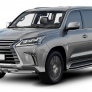 Защита переднего бампера d76+d57 с профильной защитой картера Lexus LX (2015-2022)