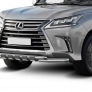 Защита переднего бампера d76+d57 с профильной защитой картера Lexus LX (2015-2022)