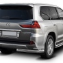 Защита заднего бампера d76+d42 уголки Lexus LX (2015-2022)