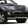 Защита переднего бампера d76+d57 с профильной защитой картера Toyota Land Cruiser 200 (2012-2015)