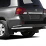 Защита заднего бампера d76+d42 уголки Toyota Land Cruiser 200 (2012-2015)